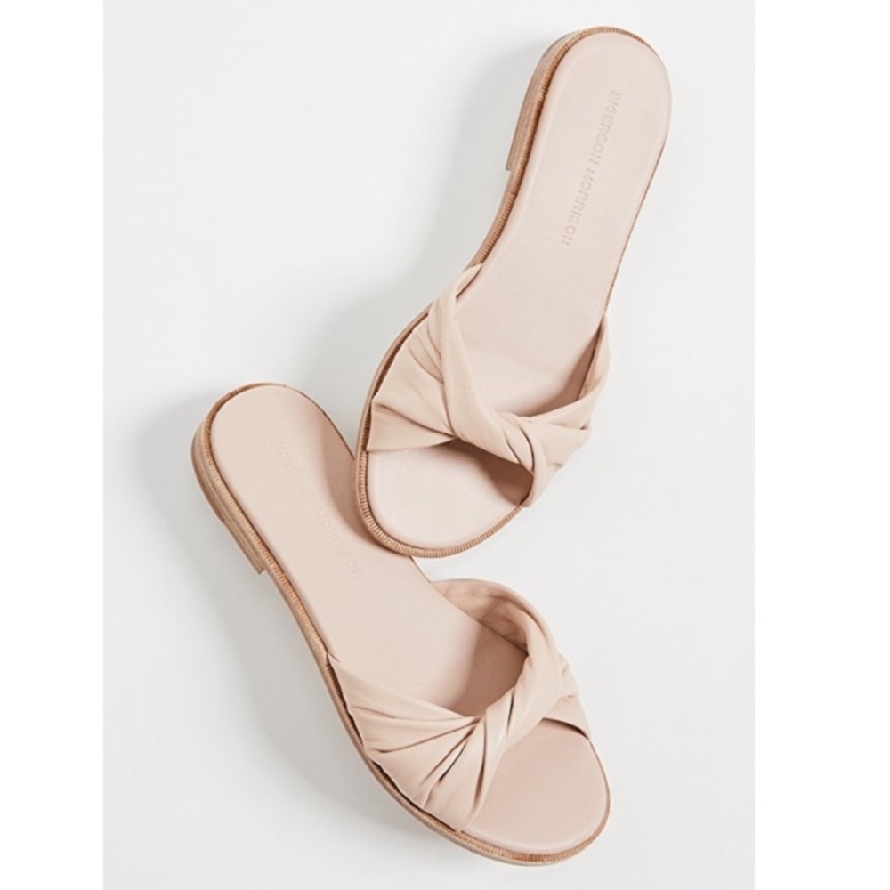 SIGERSON MORRISON calfskin knotted leather Easter sandals nude